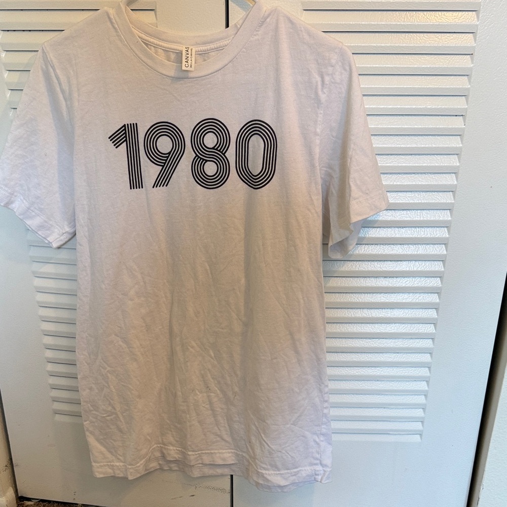 Unisex White Tee with 1980 Design